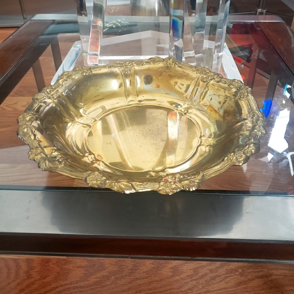 Brass Mid-century modern server/ decorative bowl. 12" diameter - Picture 1 of 2